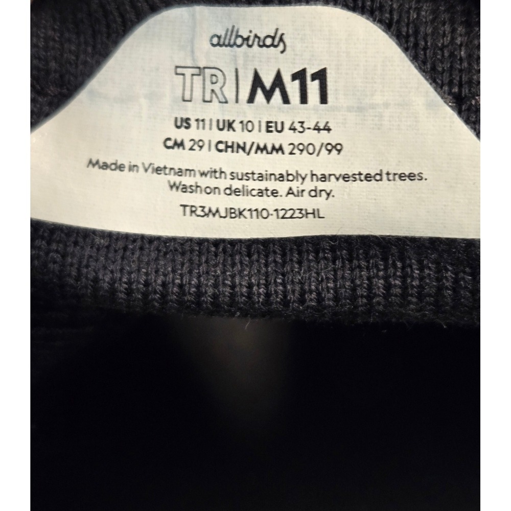 Allbirds Tree Runners Mens‎ Size 11 Black Good Sustainable Mesh Sneakers - Picture 3 of 13